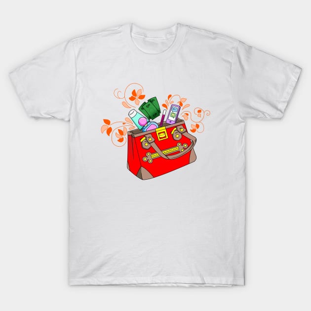 Flashy Purse T-Shirt by kaiwhitetiger